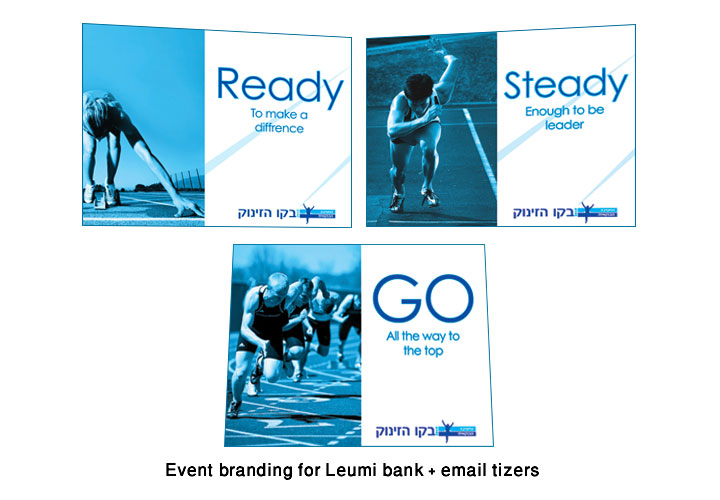Event branding for Leumi bank + email tizers